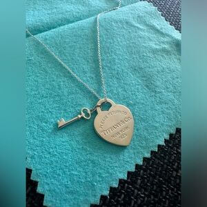Tiffany & Co. key and heart necklace